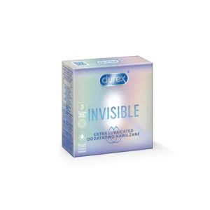 Prezerwatywy lateksowe supercienkie dodatkowo nawilżane Durex Invisible Extra Lubricated 3 szt.