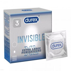 Szersze supercienkie prezerwatywy lateksowe Durex Invisible XL 3 szt.