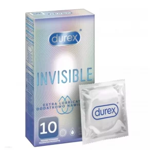 Prezerwatywy lateksowe supercienkie dodatkowo nawilżone Durex Invisible 10 szt.