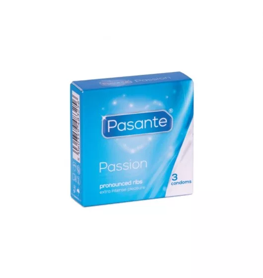 Prążkowane prezerwatywy Pasante Ribbed 3 szt.