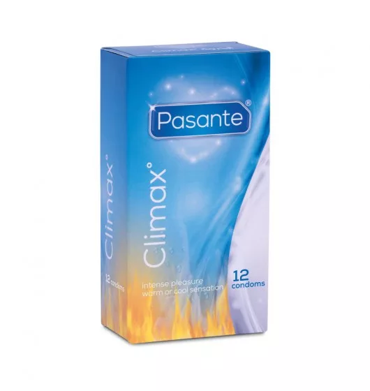 Lateksowe prezerwatywy chłodzące i rozgrzewające Pasante Climax 12 szt.