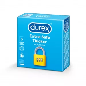 Grubsze prezerwatywy lateksowe Durex Extra Safe Thicker 3 szt.