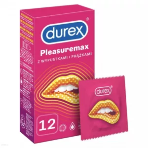 Prezerwatywy lateksowe z wypustkami i prążkami Durex Pleasuremax 12 szt.