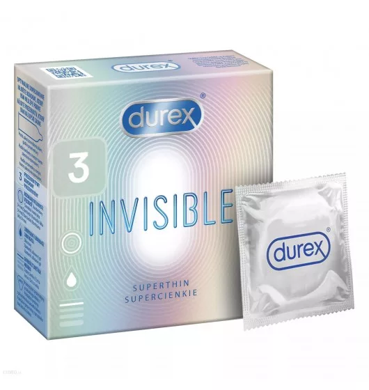 Prezerwatywy lateksowe supercienkie Durex Invisible 3 szt.