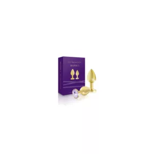 Zestaw metalowych korków analnych z kryształkami Rianne S Booty Plug Luxury Set 2x Gold
