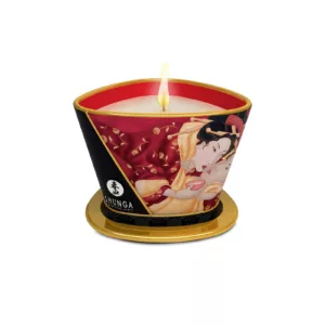 Świeca do masażu o zapachu truskawkowym Shunga Romance Massage Candle 170 ml