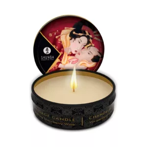 Świeca do masażu o zapachu szampana z truskawkami Shunga Romance Massage Candle 30ml