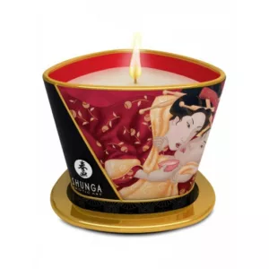 Świeca do masażu o zapachu róży Shunga Aphrodisia Massage Candle 170 ml