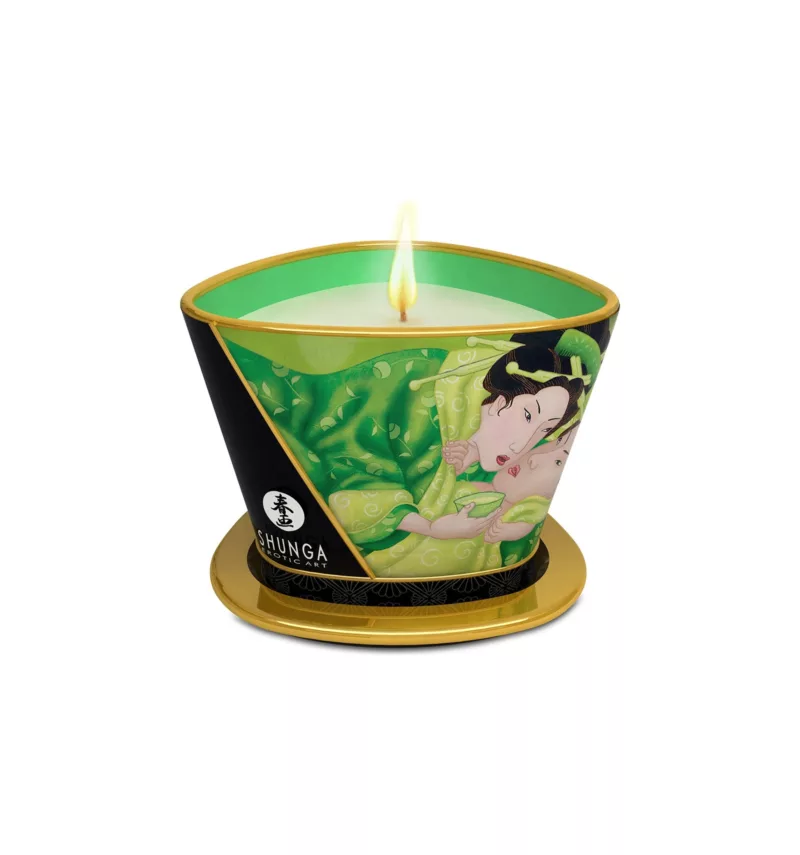 Świeca do masażu o zapachu zielonej herbaty Shunga Green Tea Massage Candle 170 ml
