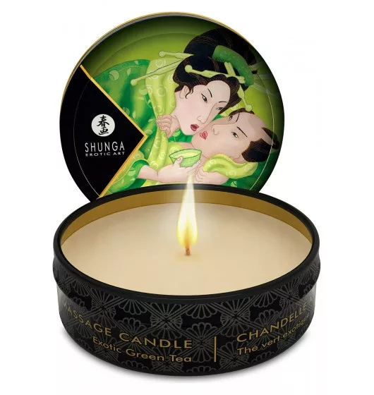 Świeczka do masażu o zapachu zielonej herbaty Shunga Zenitude Massage Candle 30 ml