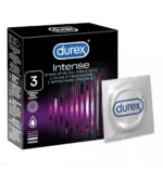 Prezerwatywy lateksowe z prążkami i wypustkami oraz żelem stymulującym Durex Intense 3 szt.