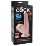 Realistyczne dildo King Cock 3D Cock Swinging Balls 6 Inch