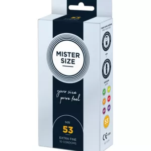 Prezerwatywy dopasowane do rozmiaru 53mm Mister.Size 10 szt.