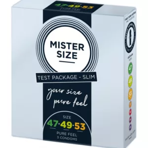 Zestaw 3 prezerwatyw o różnej średnicy Mister.Size Testbox 47-49-53 3 szt.