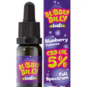 Jagodowy olejek z CBD o pełnym spectrum Bubbly Billy Buds 5% Blueberry Flavoured CBD Oil 10ml