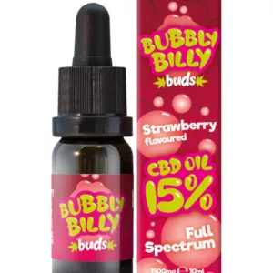 Truskawkowy olejek z CBD o pełnym spectrum Bubbly Billy Buds 15% Strawberry Flavoured CBD Oil 10ml