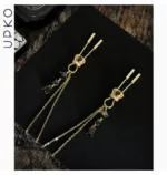 Ozdobne zaciski na sutki Upko Crown and dangling side decorations chain nipple clamps