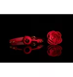 Knebel w kształcie róży Zalo & Upko Rose Ball Gag Red Straps