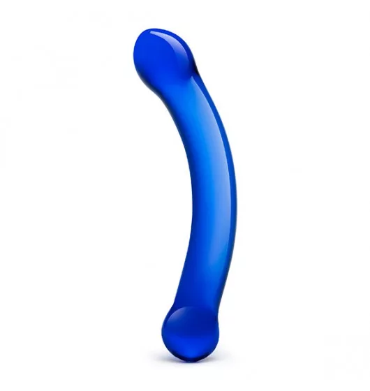 Niebieskie zakrzywione dildo Glas Curved G-Spot Glass Dildo Blue