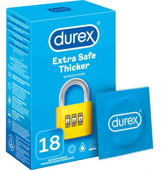 Wzmocnione prezerwatywy lateksowe Durex Extra Safe 18 szt.