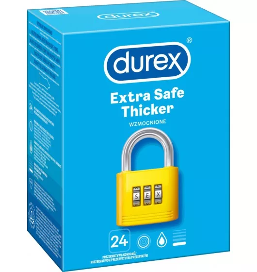 Wzmocnione prezerwatywy lateksowe Durex Extra Safe 24 szt.