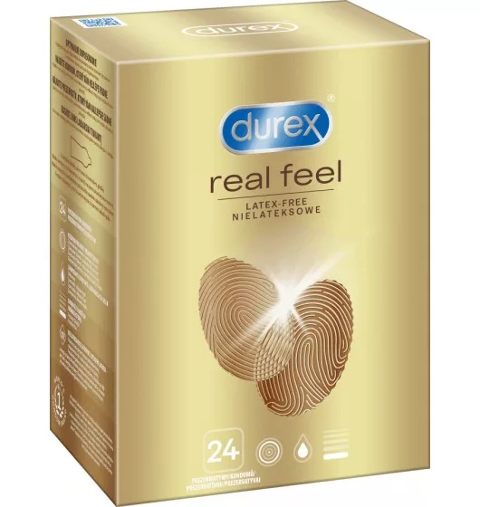 Nielateksowe prezerwatywy Durex Real Feel 24 szt.