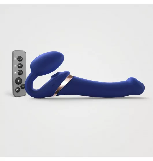 Wibrator do strap on Multi Orgasm Bendable Strap-on Night Blue M