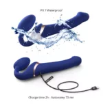 Wibrator do strap on Multi Orgasm Bendable Strap-on Night Blue M